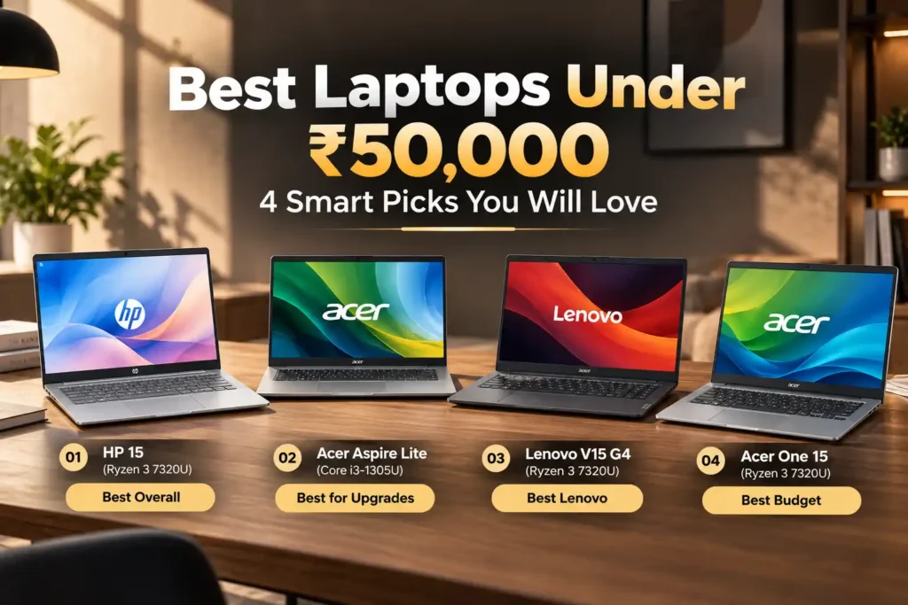 Best Laptops Under ₹50,000: 4 Smart Picks You Will Love Best Laptops Under ₹50,000: 4 Smart Picks You Will Love