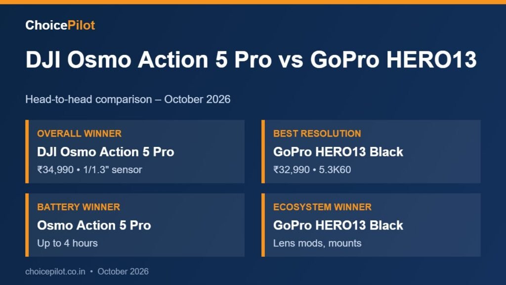 Osmo action 5 pro vs hero13 – our top picks compared