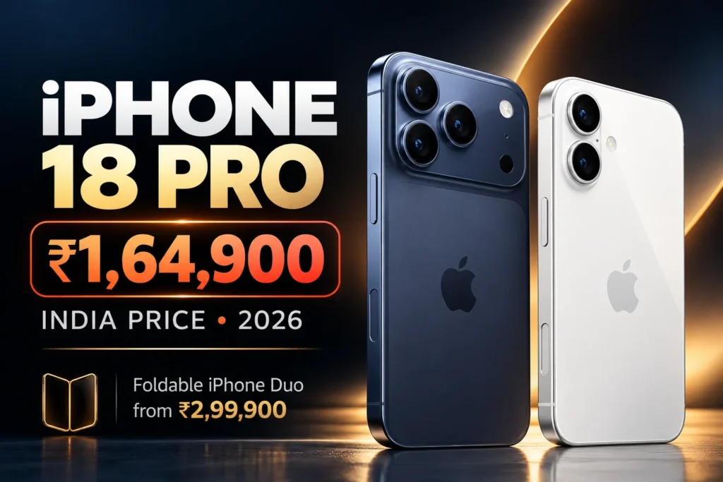 iPhone 18 Pro Price in India Starts at ₹1,64,900; Foldable iPhone Duo Pre-Orders Open 16 October iPhone 18 Pro Price in India Starts at ₹1,64,900