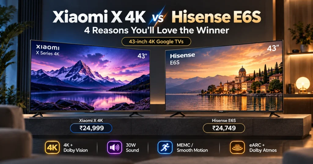 Xiaomi X 4K vs Hisense E6S: 4 Reasons You Will Love the Winner Xiaomi X 4K vs Hisense E6S 43-inch 4K Google TV comparison with prices